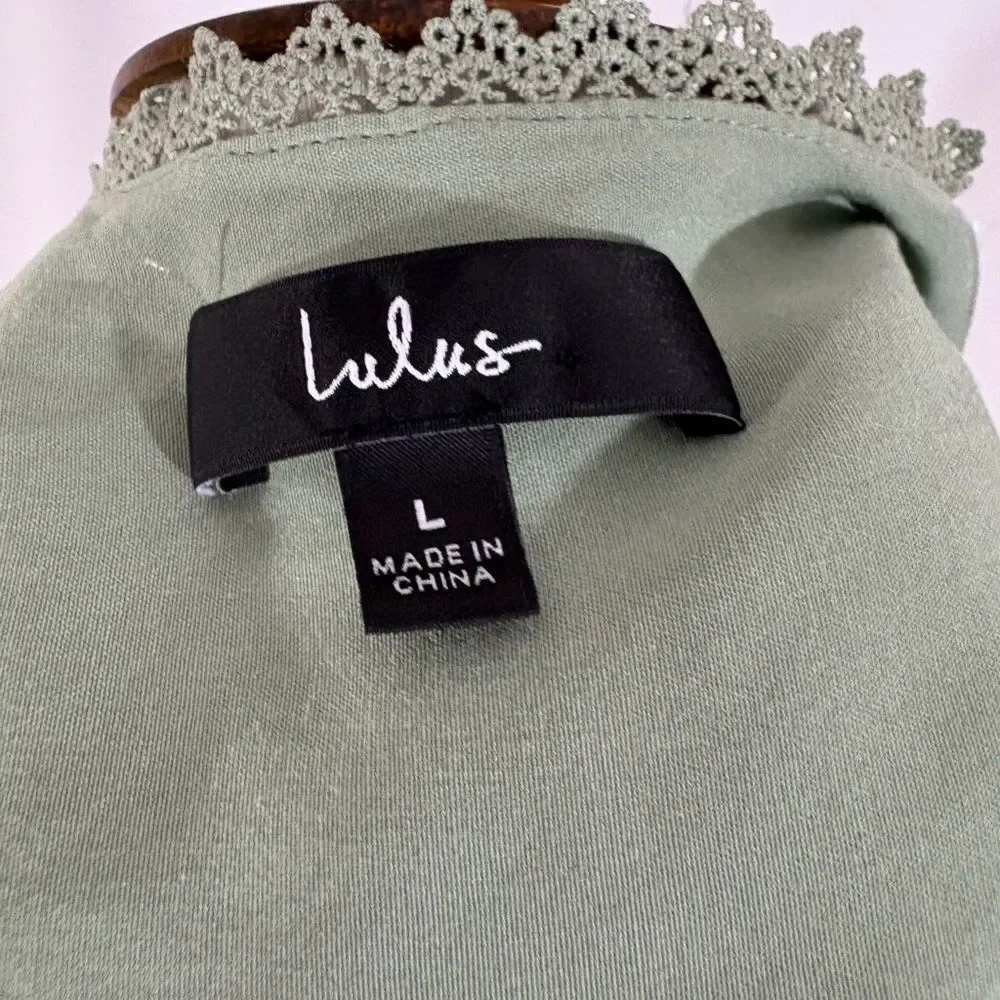 Lulu's Sage Lace-Trimmed Boho Maxi Dress - Picture 8 of 9